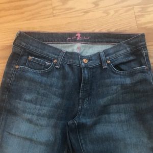 7 For all Mankind jeans with pink stitching